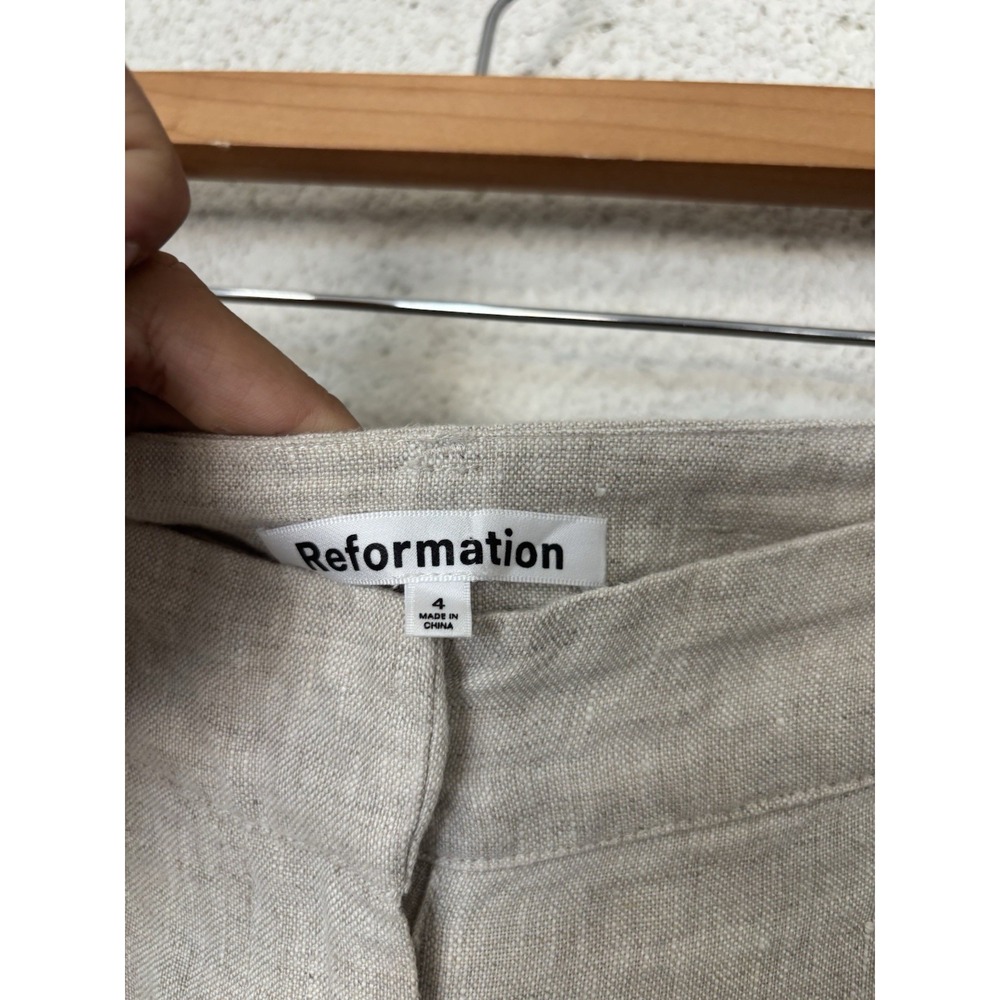 Reformation Mason Linen Wide Leg Short Pant Women's Size 4 Retail $188 - Picture 3 of 4